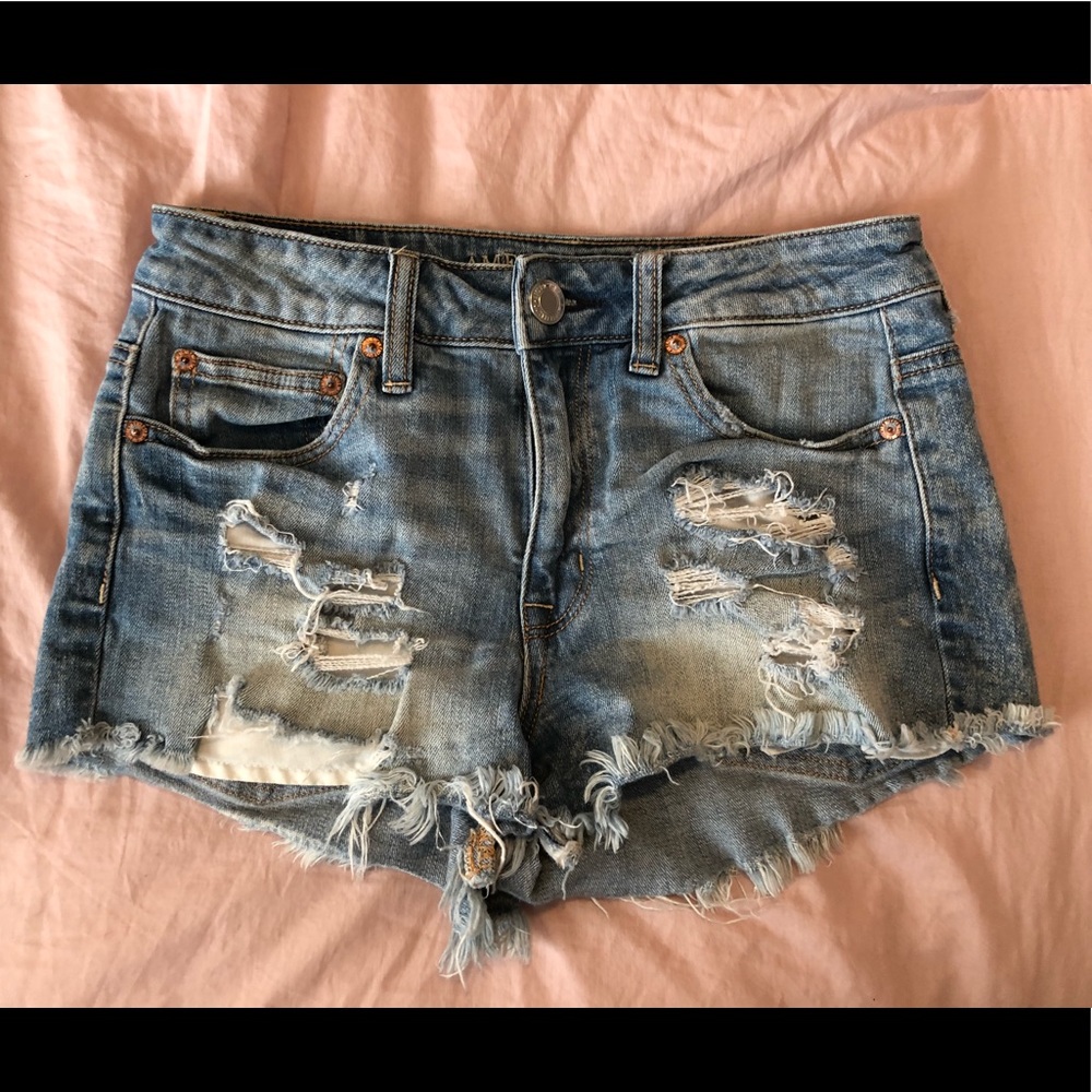Medium Blue wash denim shorts